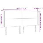 vidaXL Tête de lit à LED Marron foncé 163x16x118/128 cm Tissu