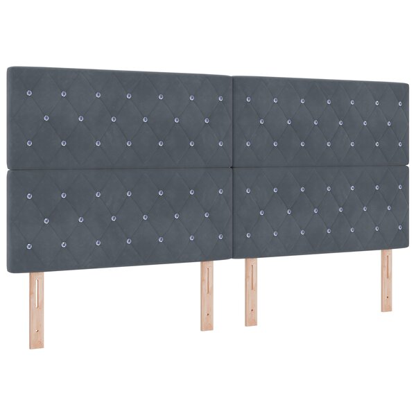 vidaXL Tête de Lit LED Grise Foncé 100 cm Velours