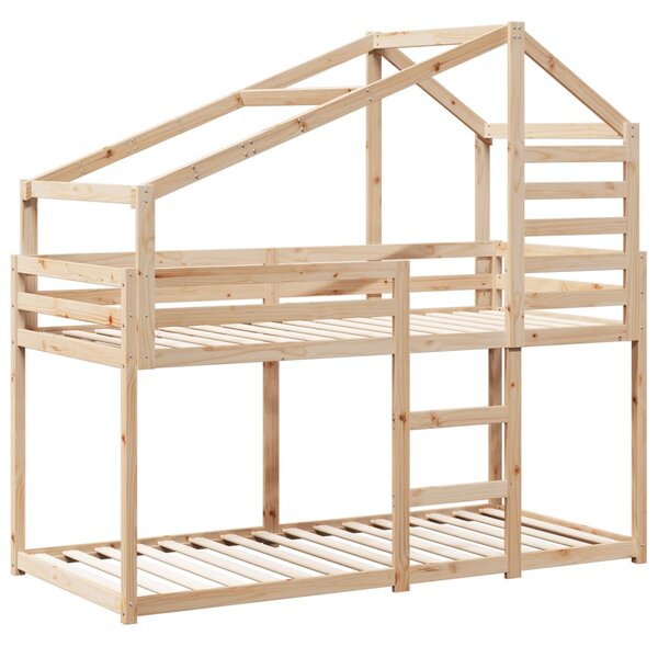 vidaXL Lit superposé avec toit 75x190 cm bois de pin massif