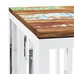 vidaXL Table basse argenté acier inoxydable/bois massif récupération
