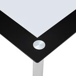 vidaXL Table à manger Noir et transparent 120x60x75 cm Verre trempé