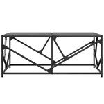 vidaXL Table basse avec dessus en verre noir 98 5x50x41 cm acier