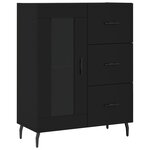 vidaXL Buffet haut Noir 69 5x34x180 cm Bois d'ingénierie