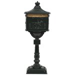 Boîte aux lettres sur pied aluminium vintage antirouille vert 02_0041553