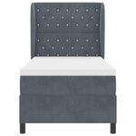 Lit box spring vidaXL avec matelas gris foncé 90x190 cm en velours