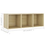 vidaXL Meuble TV chêne sonoma 107x35x37 cm bois d’ingénierie