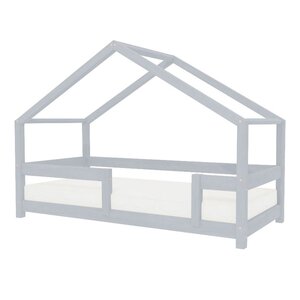 Lit cabane enfant LUCKY 90 x 160 gris clair