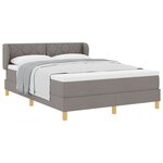 Lit à sommier box avec matelas - Taupe  140x200 cm  Tissu