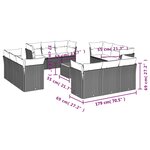 vidaXL Salon de jardin avec coussins 13 Pièces noir résine tressée