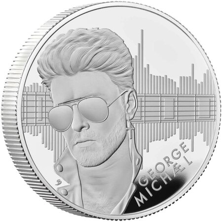 Pièce de monnaie en Argent 5 Pounds g 62.86 Millésime 2024 Music Legends GEORGE MICHAEL