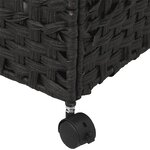 vidaXL Panier à linge avec roulettes noir 66x35x60 cm résine tressée