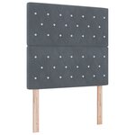 Lit box spring vidaXL avec matelas gris foncé 90x190 cm en velours