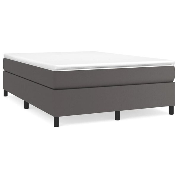 vidaXL Cadre de lit Gris 140x190 cm Similicuir