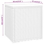 vidaXL Table d'appoint gris 40x37x40 5 cm poly rotin et verre trempé