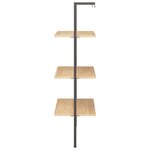 vidaXL Étagère inclinée 3 niveaux Marron clair et noir 64x35x120 5 cm