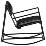 vidaXL Chaise à bascule Noir Cuir véritable