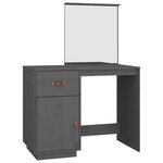 vidaXL Coiffeuse Gris 95x50x134 cm Bois de pin massif