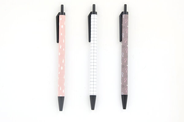 Stylo bille motifs assortis Rebellion 3 pièces