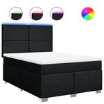 vidaXL Sommier à lattes de lit avec matelas Noir 140x200 cm Tissu