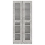 vidaXL Armoire à vitrine Gris béton 82 5x30 5x185 5 cm Bois ingénierie