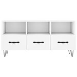 vidaXL Meuble TV blanc 102x36x50 cm bois d'ingénierie