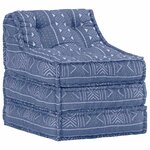 vidaXL Pouf modulaire Indigo Tissu