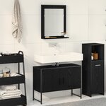 vidaXL Ensemble de meubles de salle de bain 2 pièces en bois d'ingénierie noir