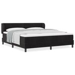 Lit Box Spring vidaXL avec Matelas Noir 180x200 cm en Velours