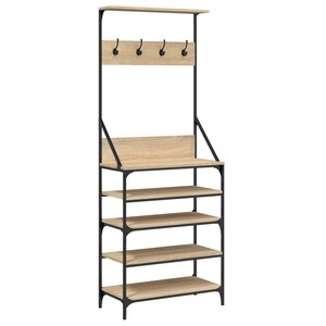 vidaXL Porte-vêtements et rangement des chaussures chêne sonoma