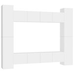 vidaXL Ensemble de meubles TV 8 Pièces Blanc Aggloméré