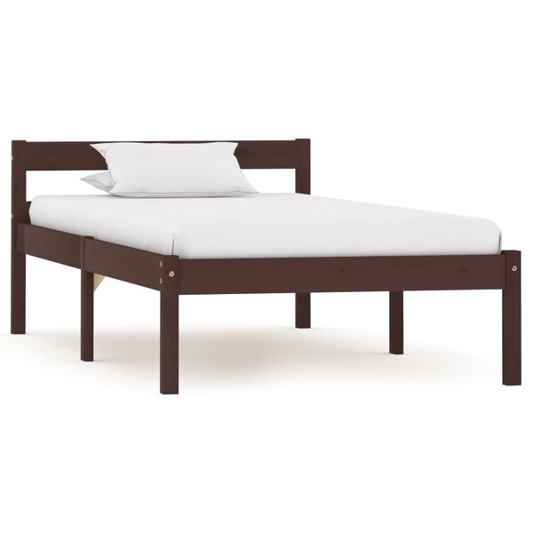 vidaXL Cadre de lit sans matelas marron foncé bois pin massif 90x200cm