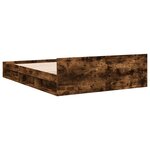 vidaXL Cadre de lit à tiroirs chêne fumé 135x190 cm bois d'ingénierie