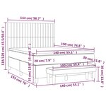 vidaXL Sommier à lattes de lit avec matelas Rose 140x190 cm Velours
