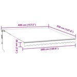 vidaXL Auvent rétractable automatique anthracite et blanc 400x350 cm
