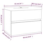 vidaXL Meuble lavabo avec bassin intégré Sonoma gris Bois d'ingénierie