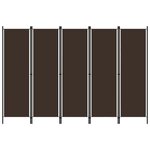 vidaXL Cloison de séparation 5 panneaux Marron 250x180 cm