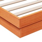 vidaXL Cadre de lit à LED cire marron 120x200 cm bois de pin massif