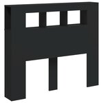 vidaXL Tête de lit à LED noir 120x18 5x103 5 cm bois d'ingénierie