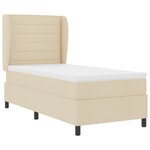 Lit Box Spring vidaXL avec Matelas en Crème  100x200 cm  Tissu