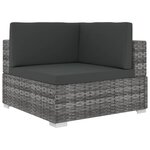 vidaXL Salon de jardin 6 Pièces avec coussins Résine tressée Gris