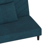 vidaXL Canapé-lit à 2 places avec deux oreillers bleu velours