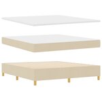 Lit Box Spring vidaXL avec Matelas Crème 180x200 cm Tissu
