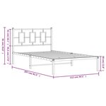 vidaXL Cadre de lit métal avec tête de lit blanc 107x203 cm
