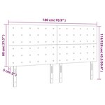vidaXL Tête de lit à LED Noir 180x5x118/128 cm Tissu