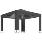 vidaXL Tonnelle avec double toit et lumières LED 3x3 m Anthracite