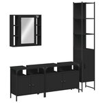 vidaXL Ensemble d’armoires salle de bain 4 Pièces noir bois d'ingénierie