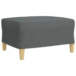 vidaXL Ensemble de canapés 4 Pièces avec repose-pied gris foncé tissu