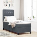 vidaXL Lit à ressort avec matelas et LED Gris foncé 80x200 cm Velours