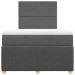 vidaXL Sommier à lattes de lit avec matelas Gris foncé 120x200cm Tissu