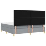 vidaXL Lit à ressorts avec matelas gris clair 200x200 cm Tissu